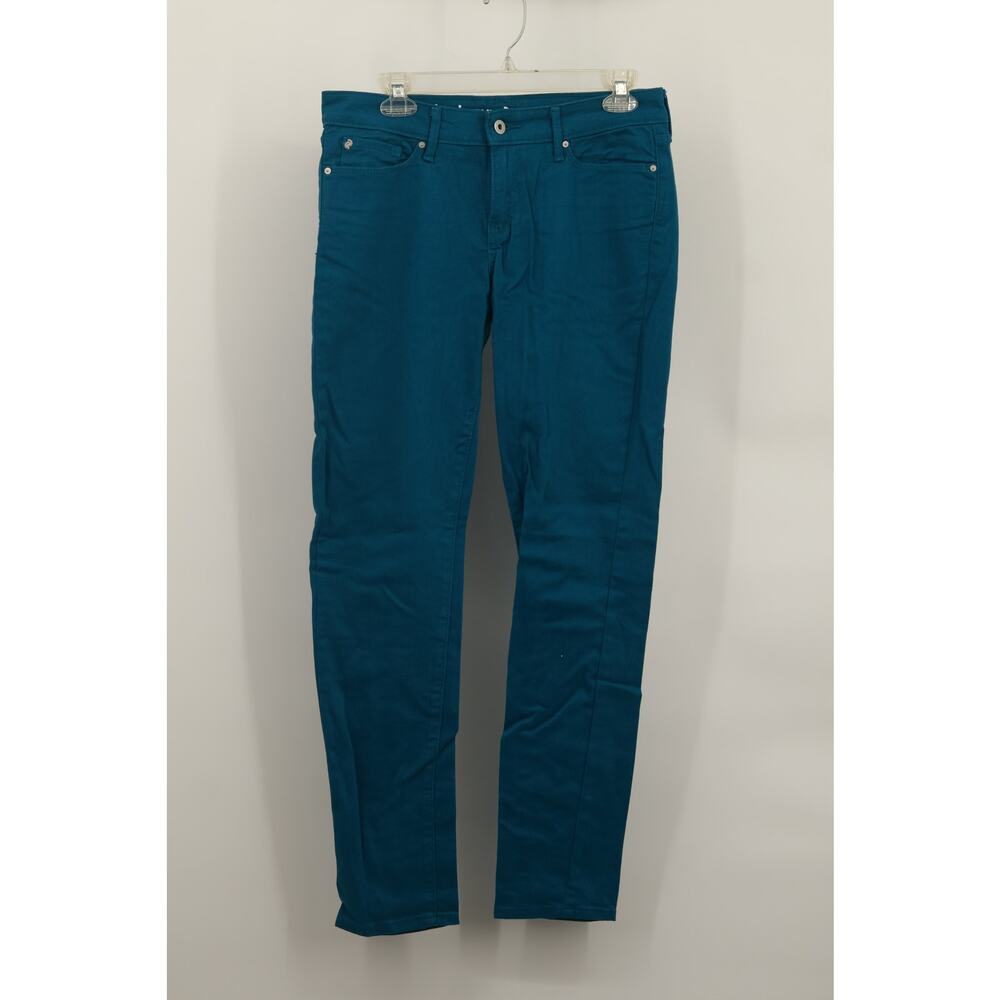 Denizen Levis Women's Totally Shaping Skinny Jeans Mid Rise Pockets Size M Teal